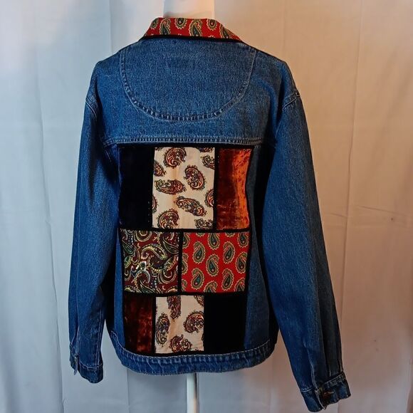 Agapo Patchwork Paisley Denim Jacket - Picture 3 of 8
